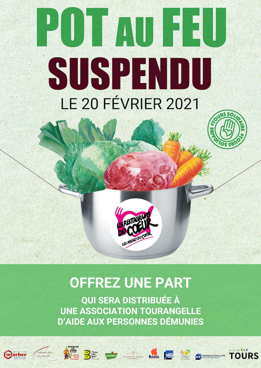 Pot au feu suspendu - Restos du coeur 37 - Affiche